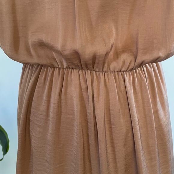 **SOLD**BCBG bronze Grecian style faux wrap mini dress - Sz L - Picture 9 of 10
